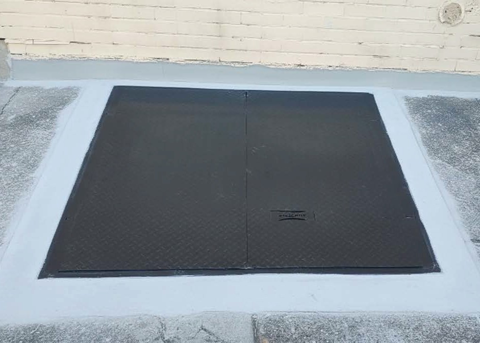 diamond plate sidewalk door