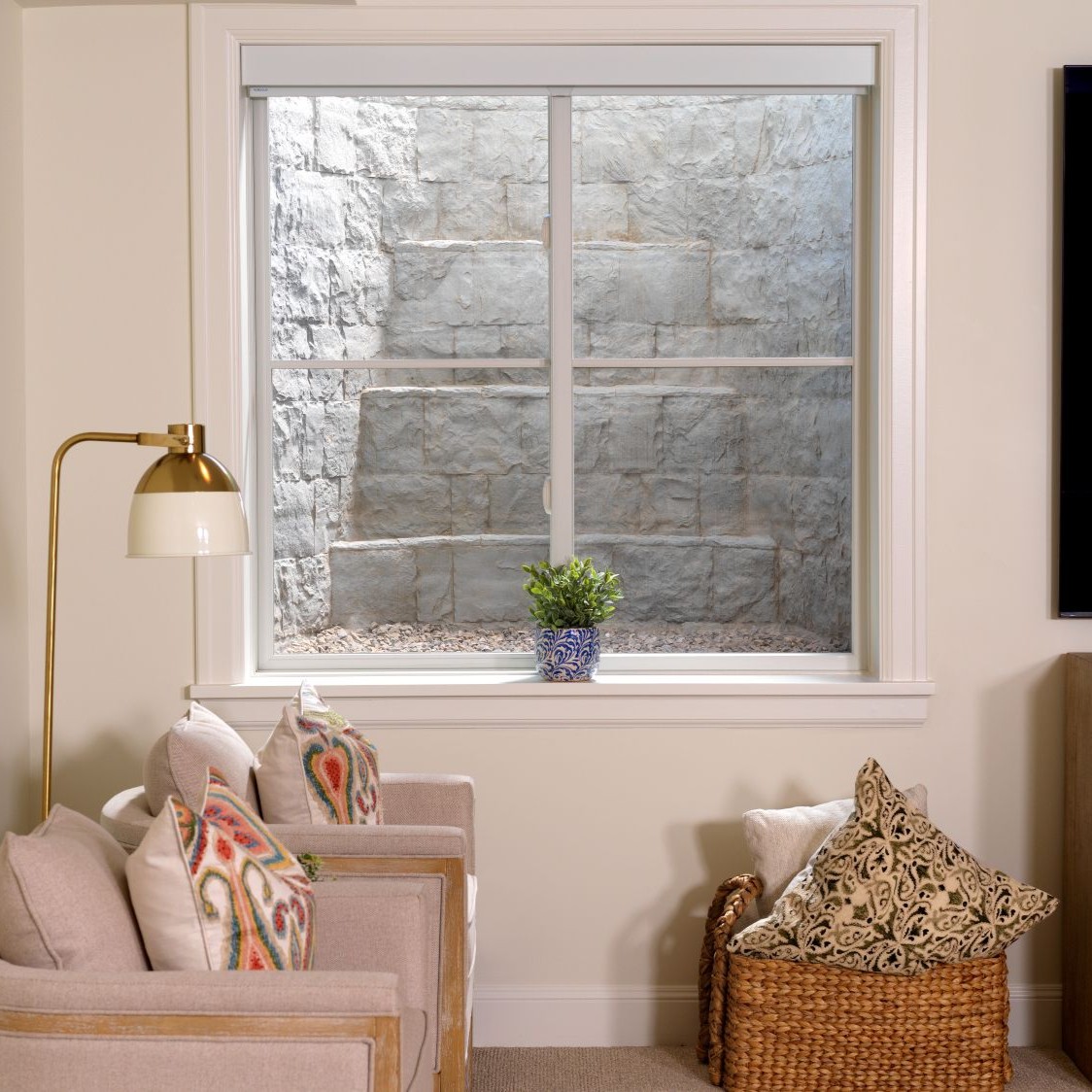 natural light coming through egress window